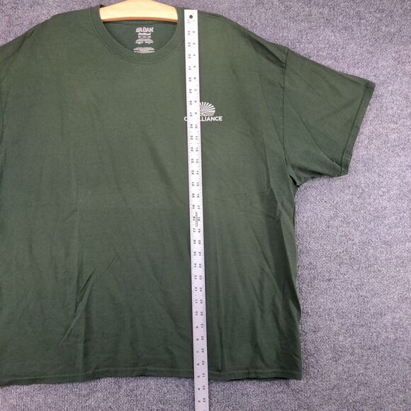Gildan Mens Co-Alliance T-Shirt Green 3XL Short Sleeve Polycotton Dry Blend - Picture 11 of 13